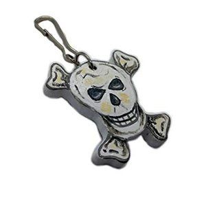 Wooden Skull & Crossbones Clip handmade handcrafted key chain